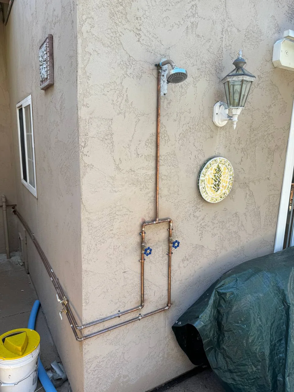Copper plumbing repair and outdoor fixture piping by ECH Plumbing