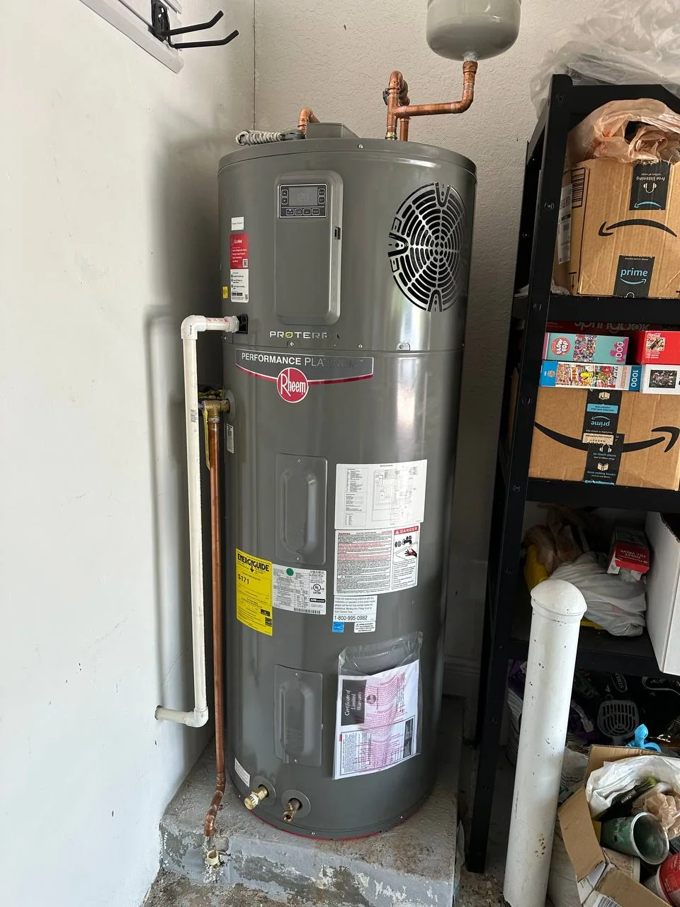 Rheem heat pump water heater installed in a San Diego home